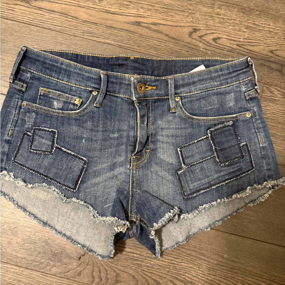 H&M Blue Distressed Jean Shorts